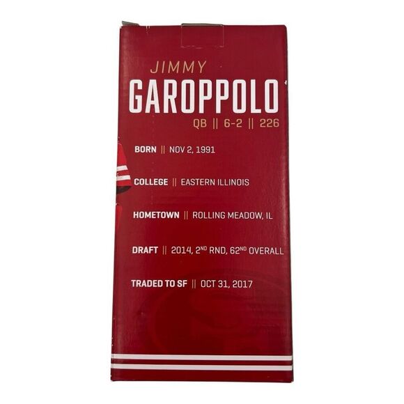 NWT Jimmy Garoppolo Football-NFL 2018 Bobblehead San Francisco 49ers - Picture 3 of 6